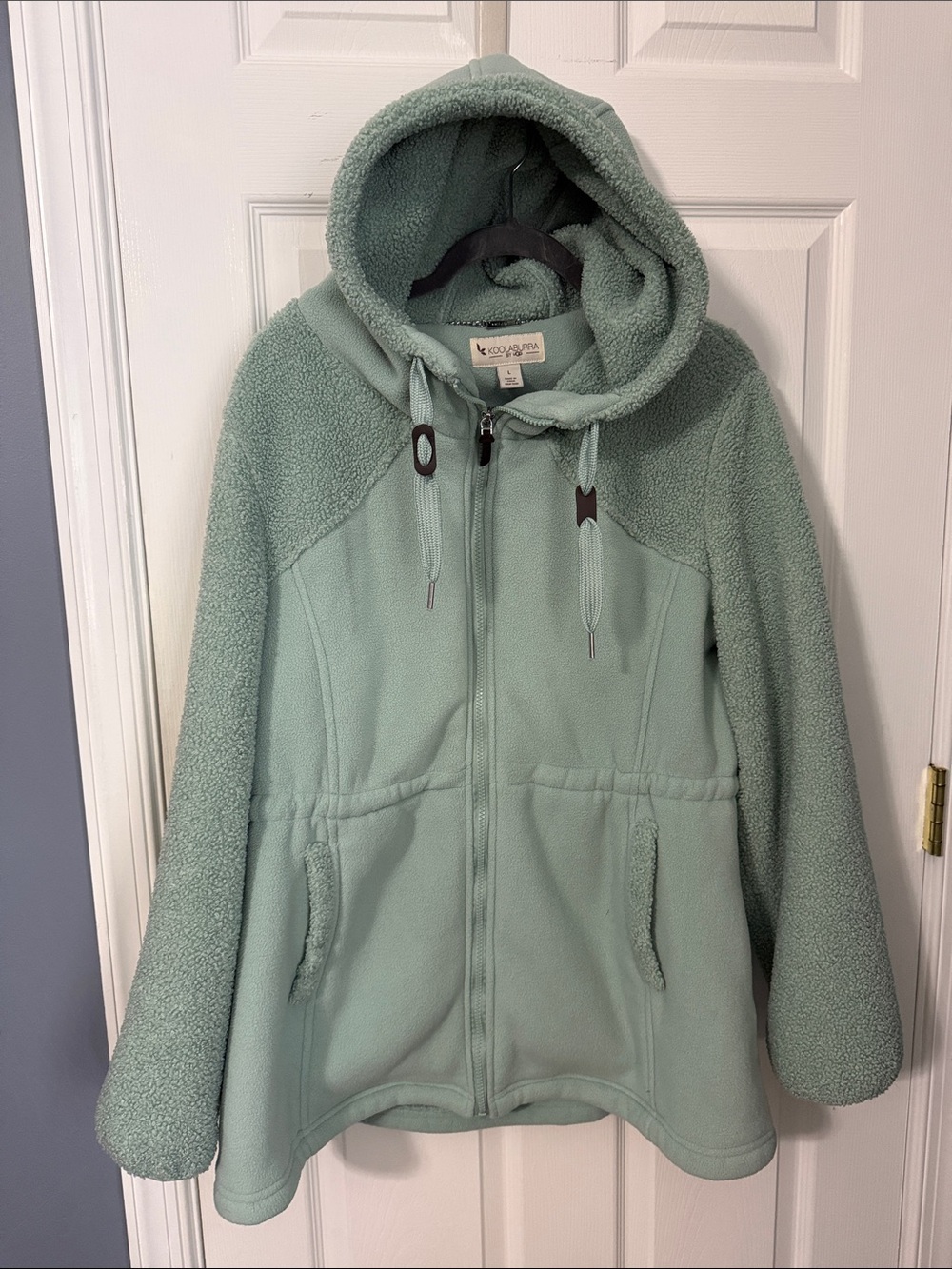 Koolaburra Women's Mint Green Teddy Fleece Hooded Jacket